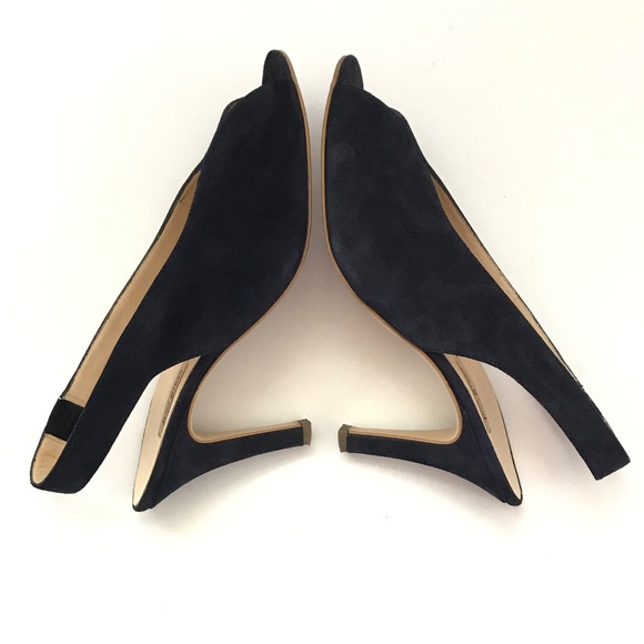 PAUL GREEN Avanti Blue Suede Heels Slingback Peep Toe Heeled Sandals Size 9 - Picture 12 of 16